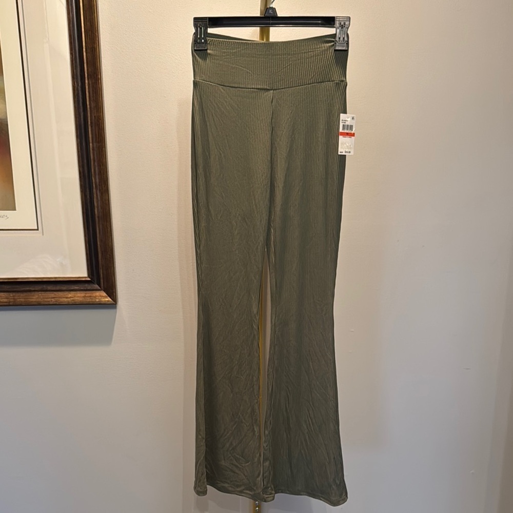 Planet Gold Women's Olive Green ribbed Pants NWT XS